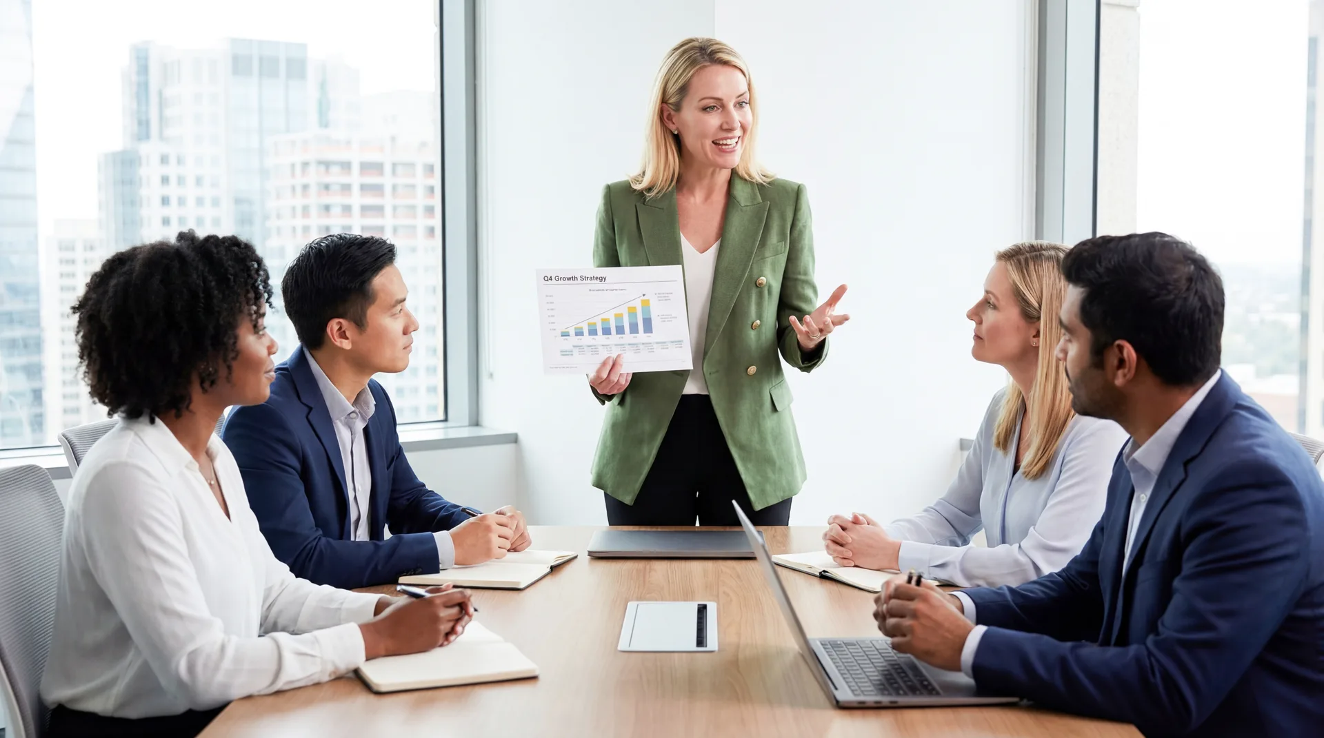 Fractional CMO leading a marketing team meeting
